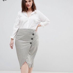 Asos Curve plaid skirt